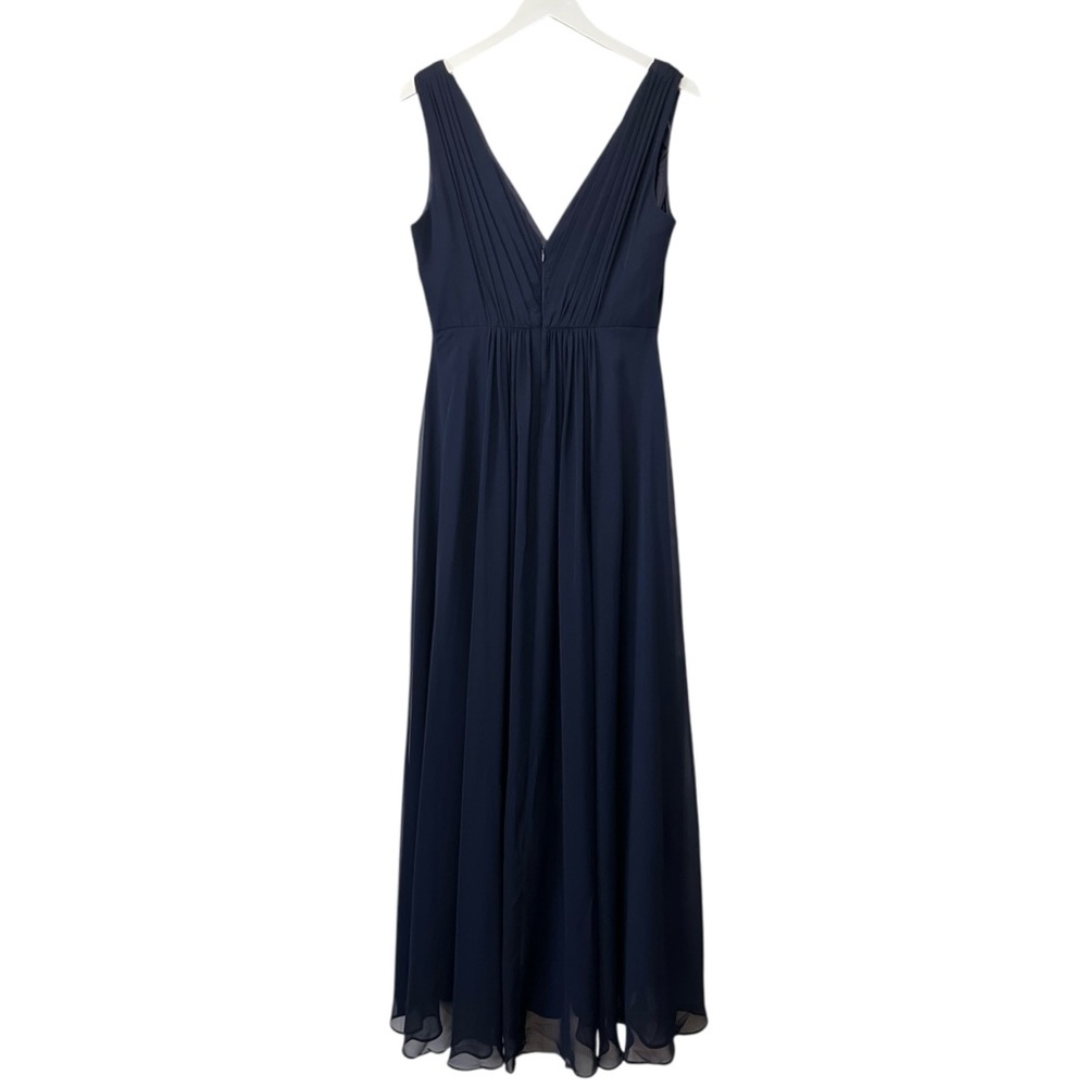 Eliza J High-Low Chiffon Gown V-Neck, Sleeveless, Navy Blue,‎ Size 10 - Picture 5 of 13